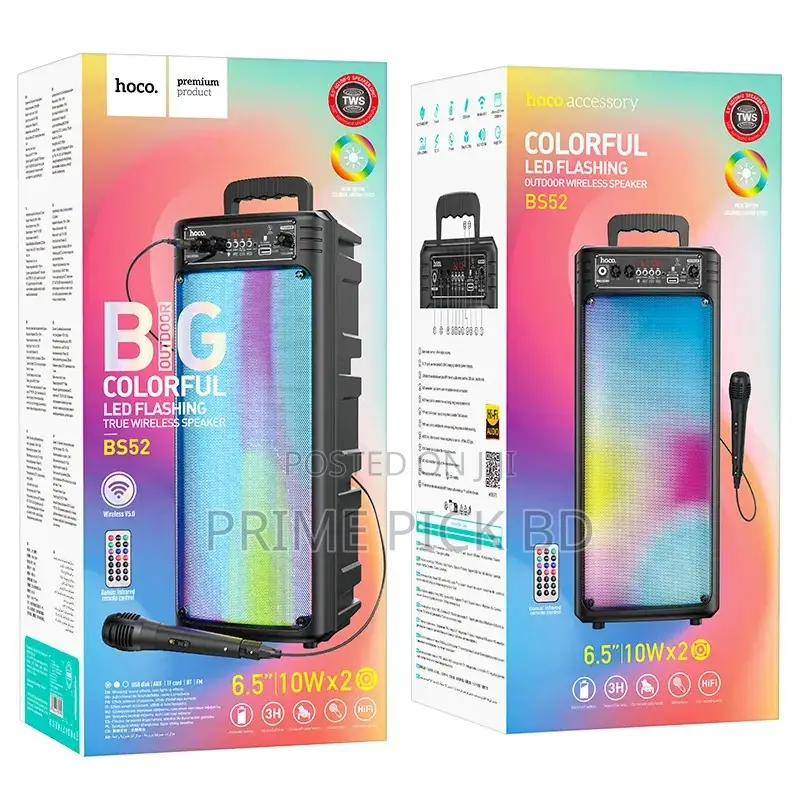 Hoco Bs52 20w Colorful Karaoke Bluetooth Speaker