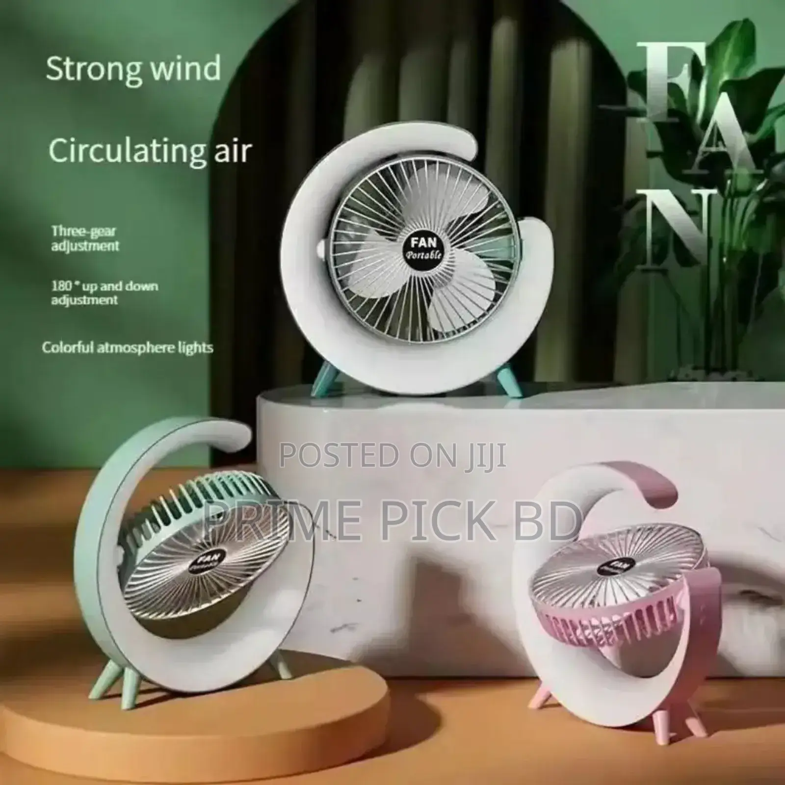 Rechargeable Colorful Desktop Fan