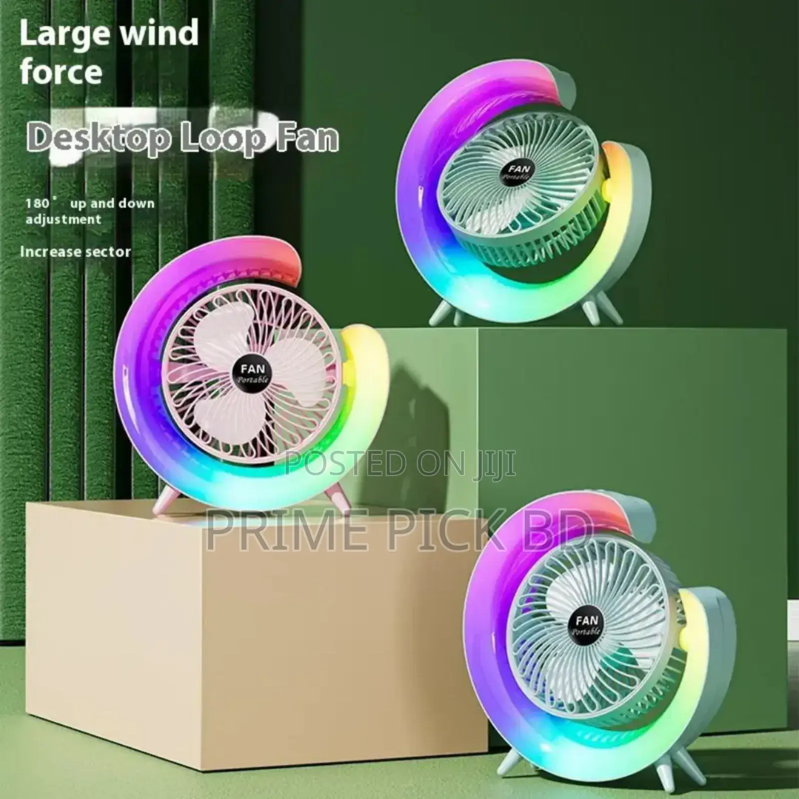 Rechargeable Colorful Desktop Fan