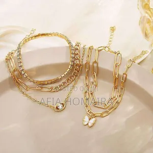 Punk Style Butterfly Water Diamond Chain Bracelet