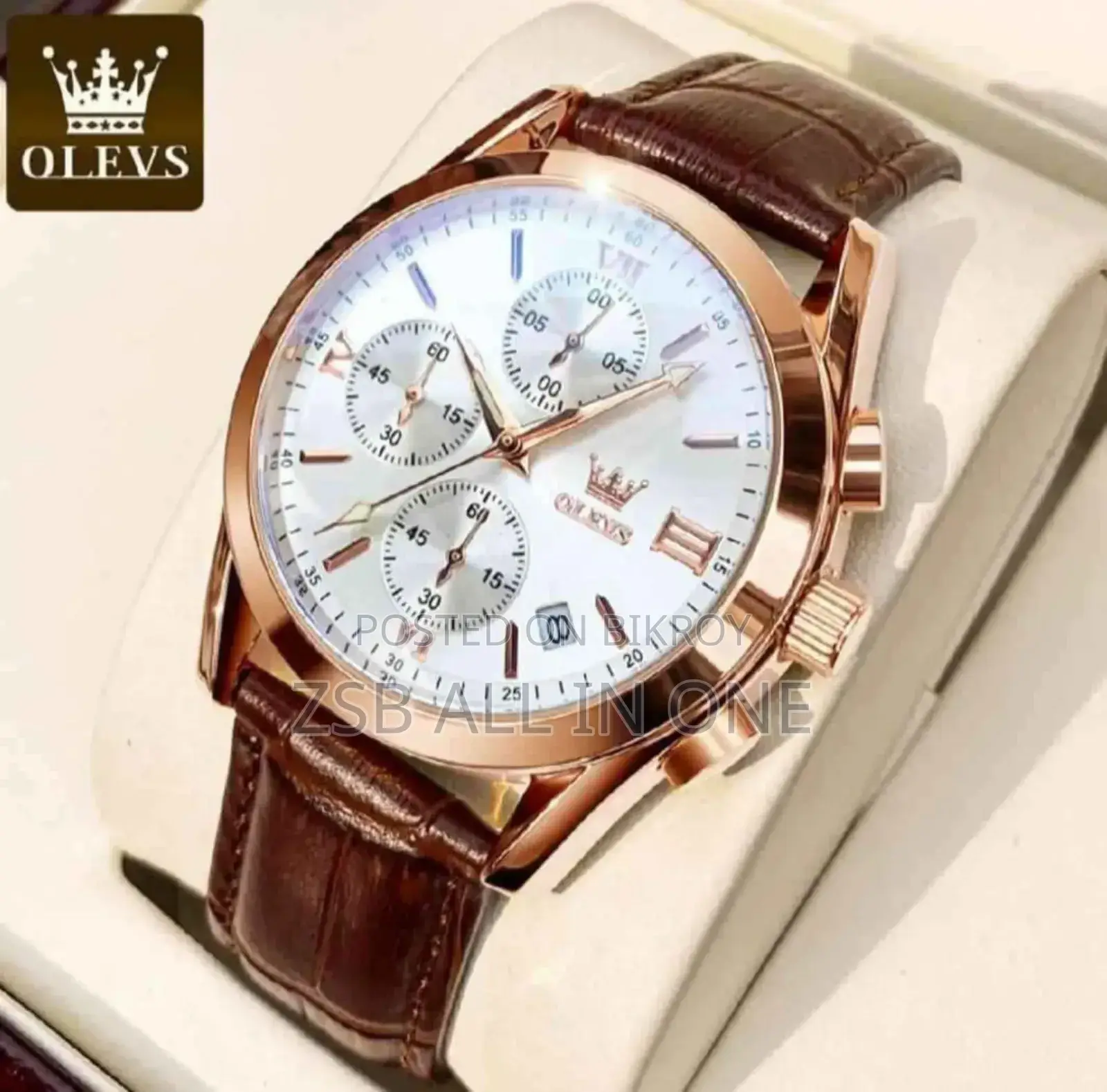 Stylish Olevs Leather Band Fashionable Watch