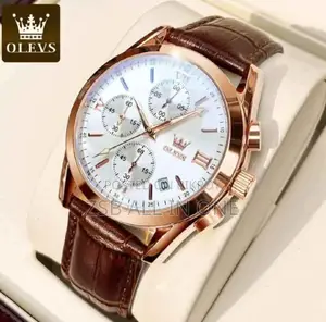Stylish Olevs Leather Band Fashionable Watch