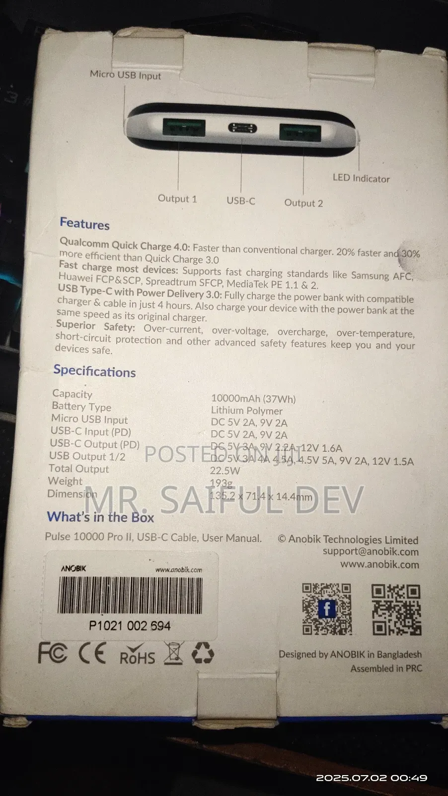 Power Bank 1000mah