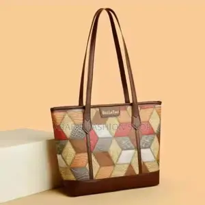 Primium Tote Bag Color: Blue/Red/Brown Metarial :