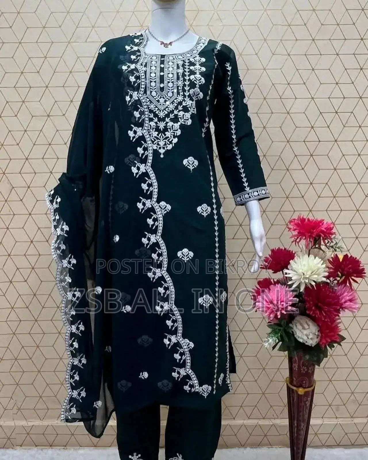 Embroidery Pior Cotton Three Piece