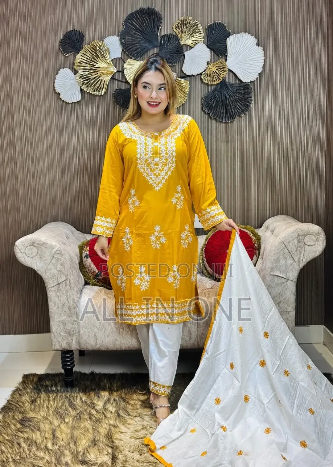 Embroidery Cotton Three Piece New Model