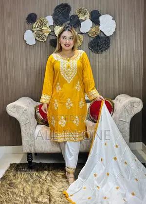 Embroidery Cotton Three Piece New Model