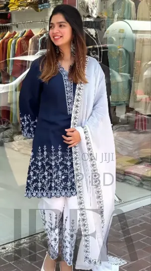 Photo - Soft Cotton Embroidery Three Piece