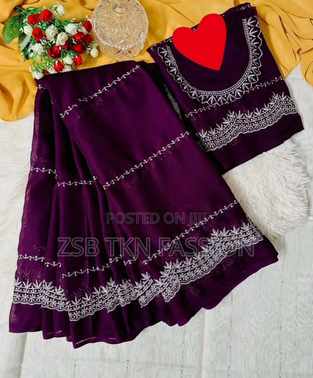 Georgette Embroidery Sharee With Blouse Piece New Update Col