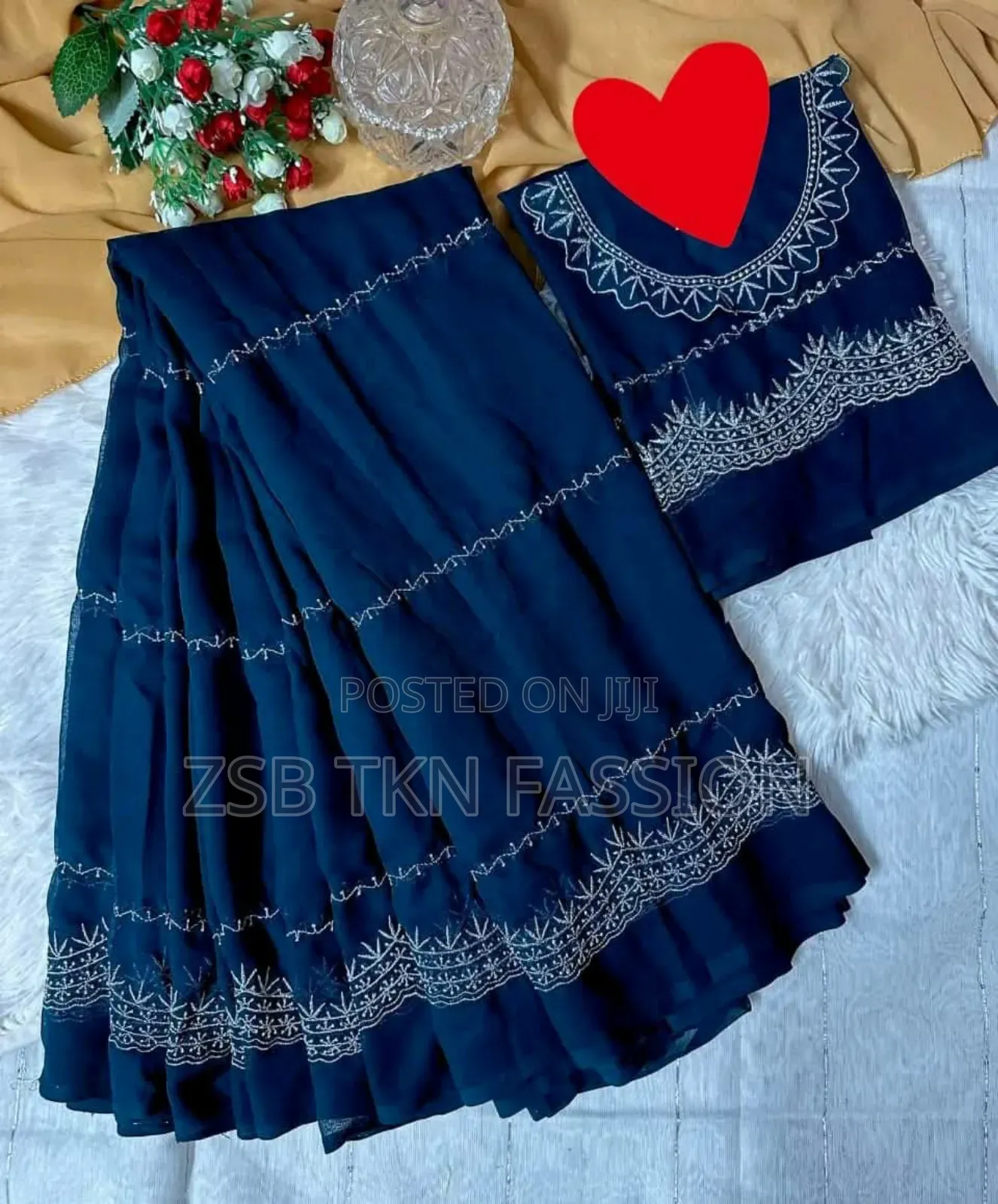 Georgette Embroidery Sharee With Blouse Piece New Update Col