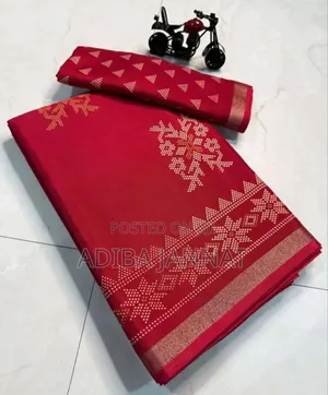 Chanderi Silk With Digital Print Saree and Blouse