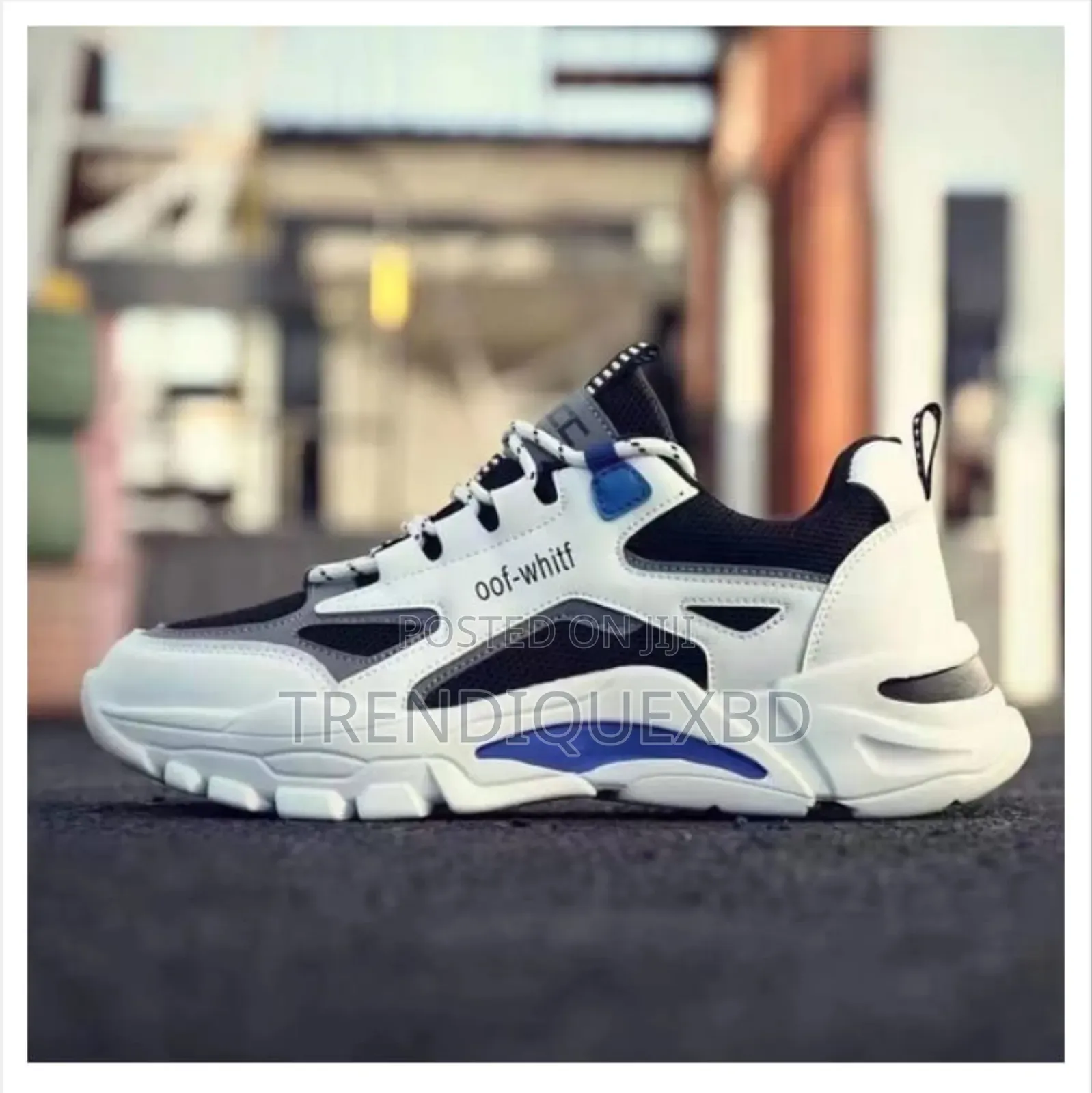 Men’S White Blue Casual Sneakers