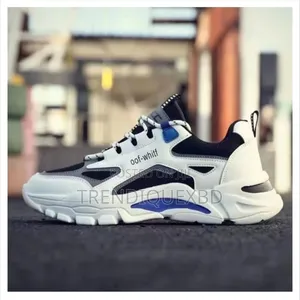 Men’S White Blue Casual Sneakers