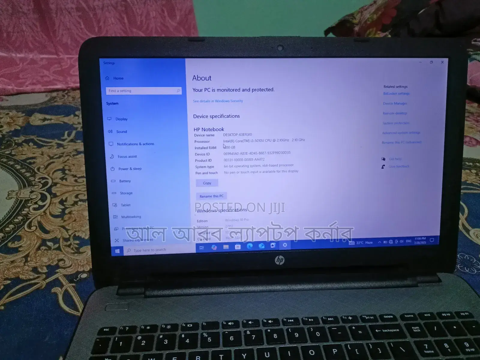 Laptop HP 15 4GB Intel Core I3 HDD 1T