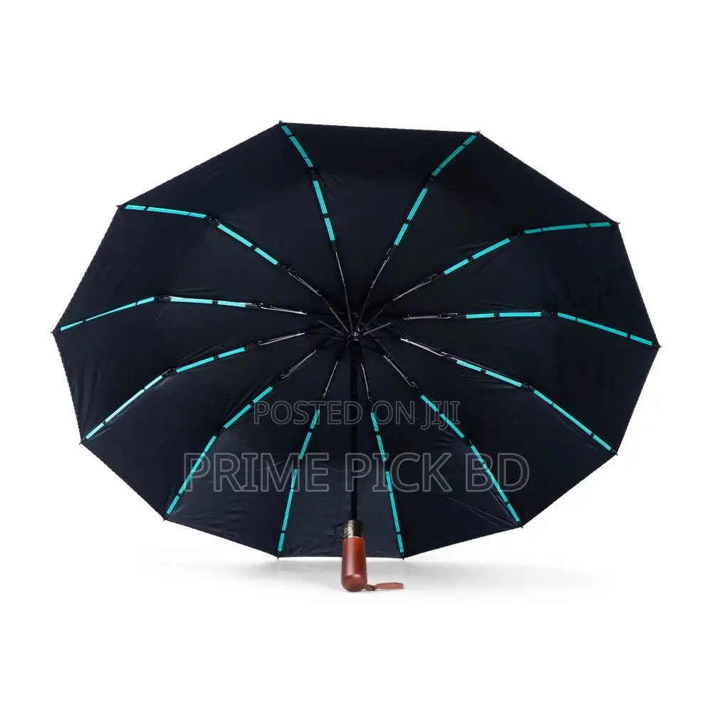 Premium 12-Ribs Automatic Open/Close Wood Handle Umbrella