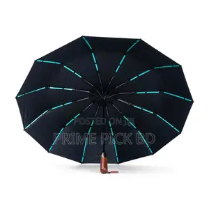 Premium 12-Ribs Automatic Open/Close Wood Handle Umbrella