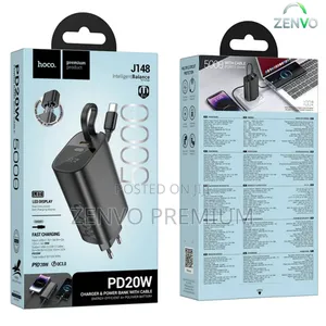 Hoco J148 Handy Pd20w 5000mah Power Bank Eu Plug – Black