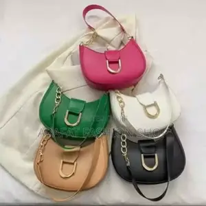 Photo - Simple Candycolorhalfroundzipper+Button Chain Shoulder Bag