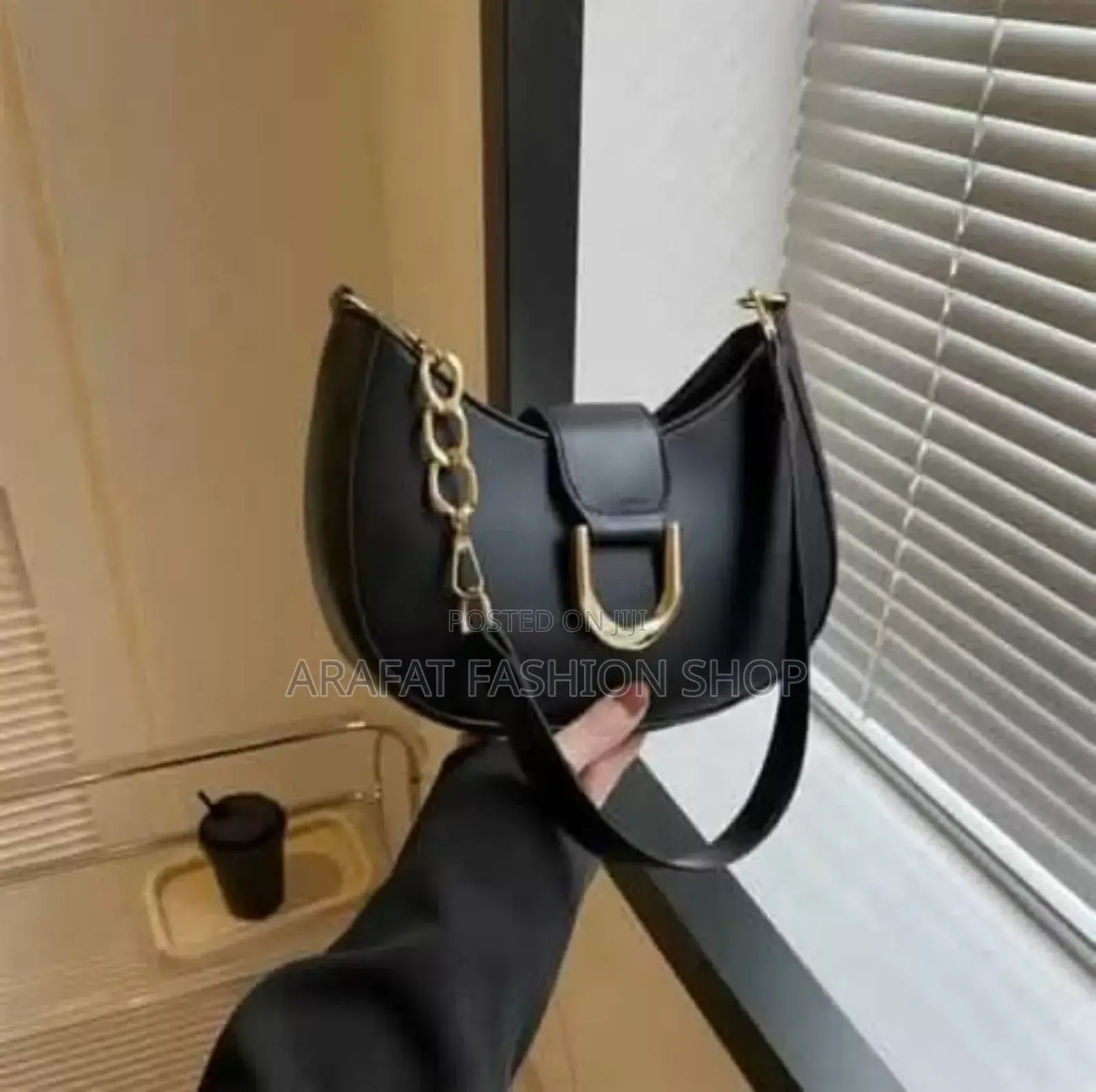 Simple Candycolorhalfroundzipper+Button Chain Shoulder Bag