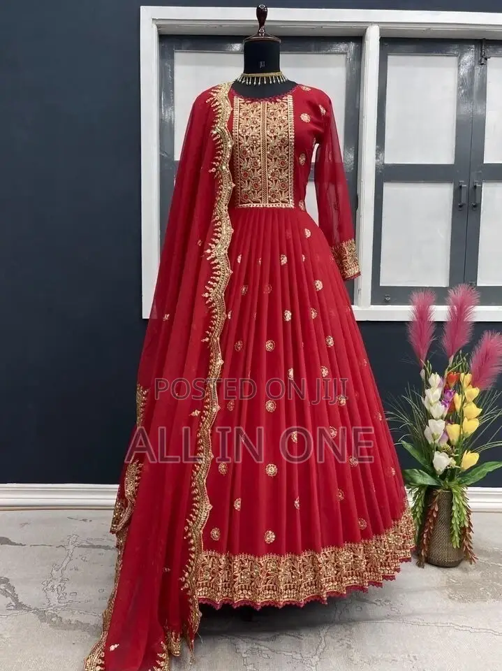 Readymade Georgette Embroidered Party Dress New Update