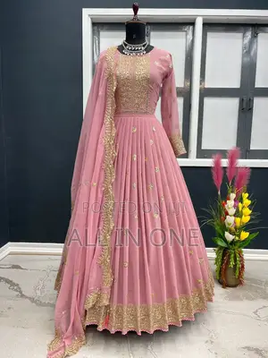 Readymade Georgette Embroidered Party Dress New Update