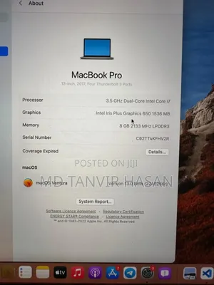 Photo - Laptop Apple MacBook Pro 2017 8GB Intel Core I7 SSD 500GB