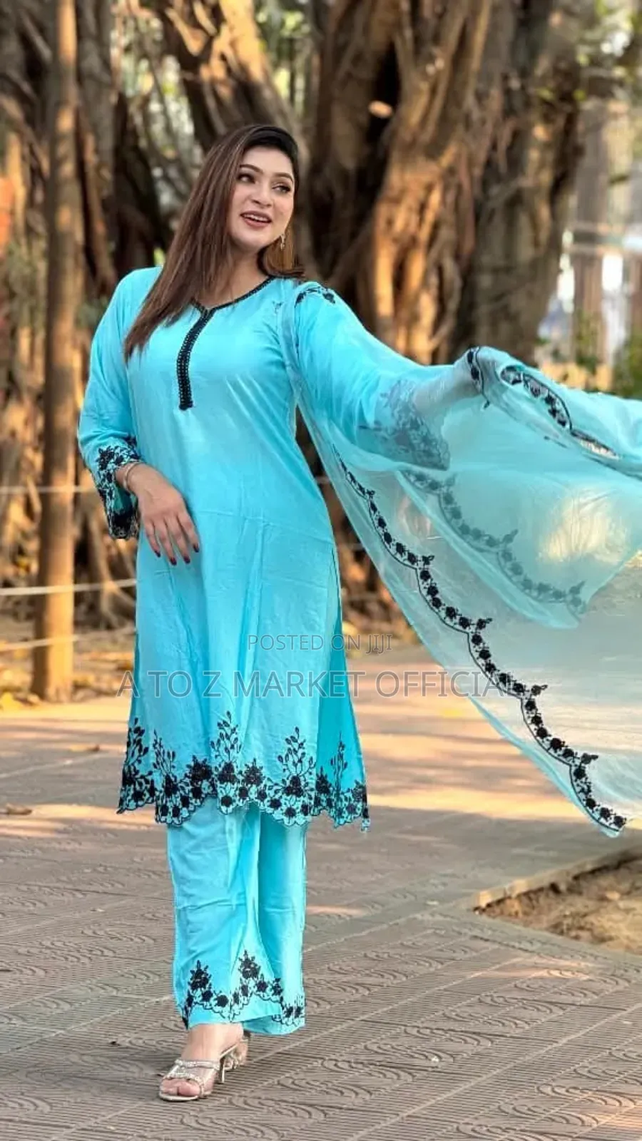 Embroidery Cotton Three Piece