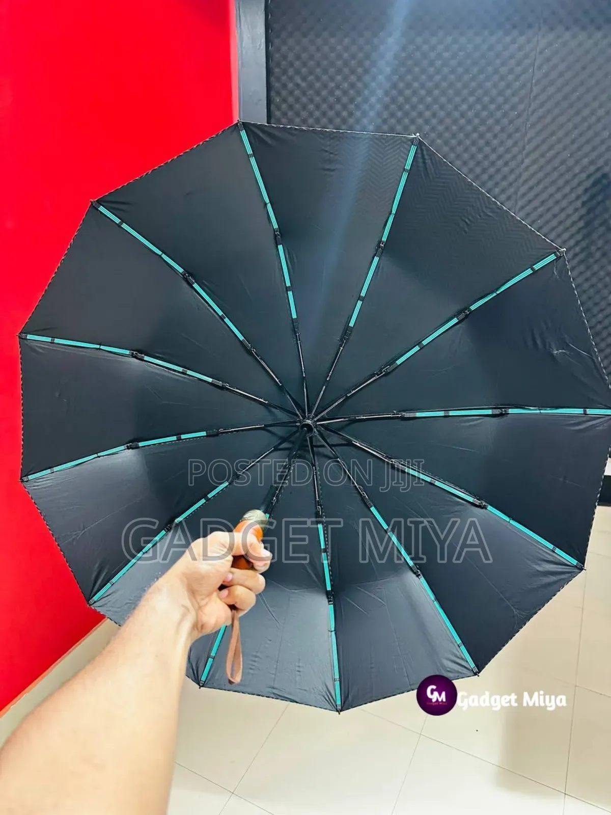 Premium 12-Ribs Automatic Open/Close Wood Handle Umbrella