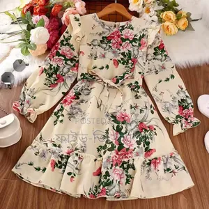 Photo - Flower Gown Elegant Floral Fit Dress for Girls With Belt