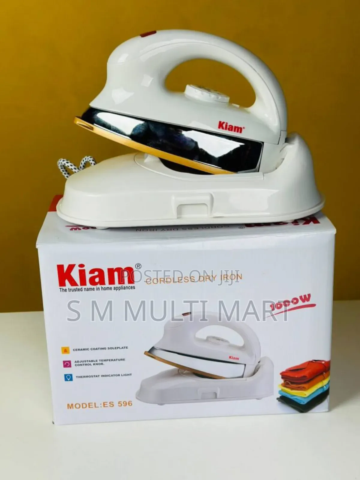Kiam Es596 1000w Cordless Electric Dry Iron