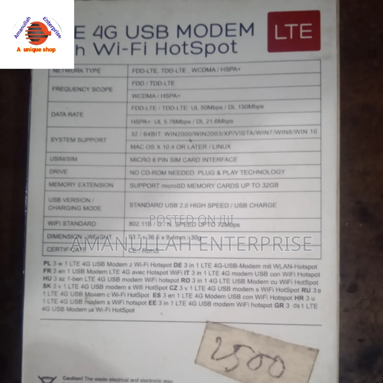 Usb Wifi Router 4g Lte Sim Support