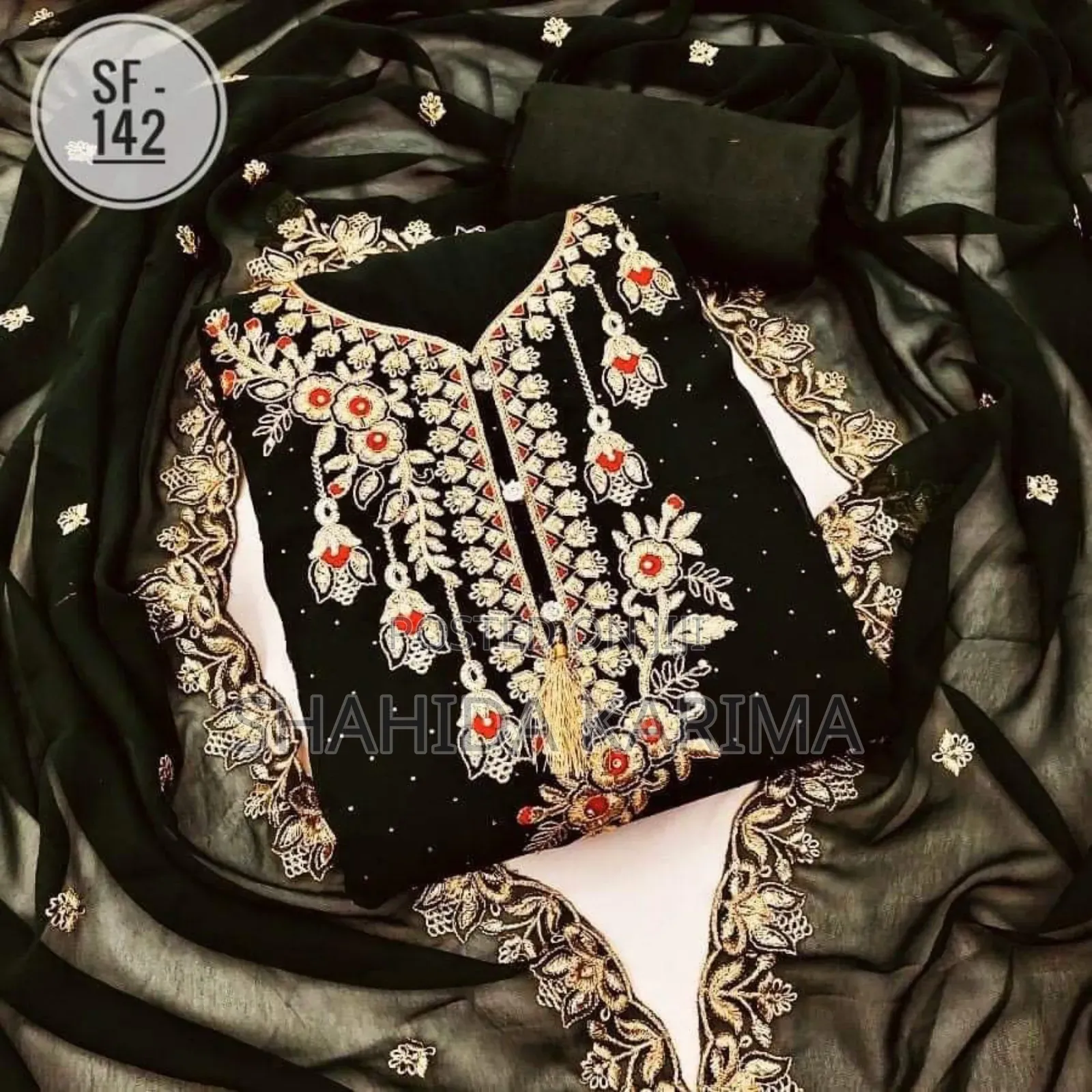 Embroidary Georjet Three Piece