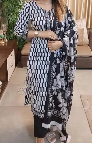 ব্লক প্রিন্ট থ্রি পিস