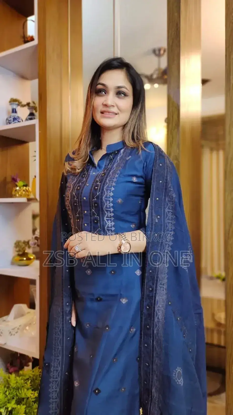 ব্লক প্রিন্ট থ্রি পিস