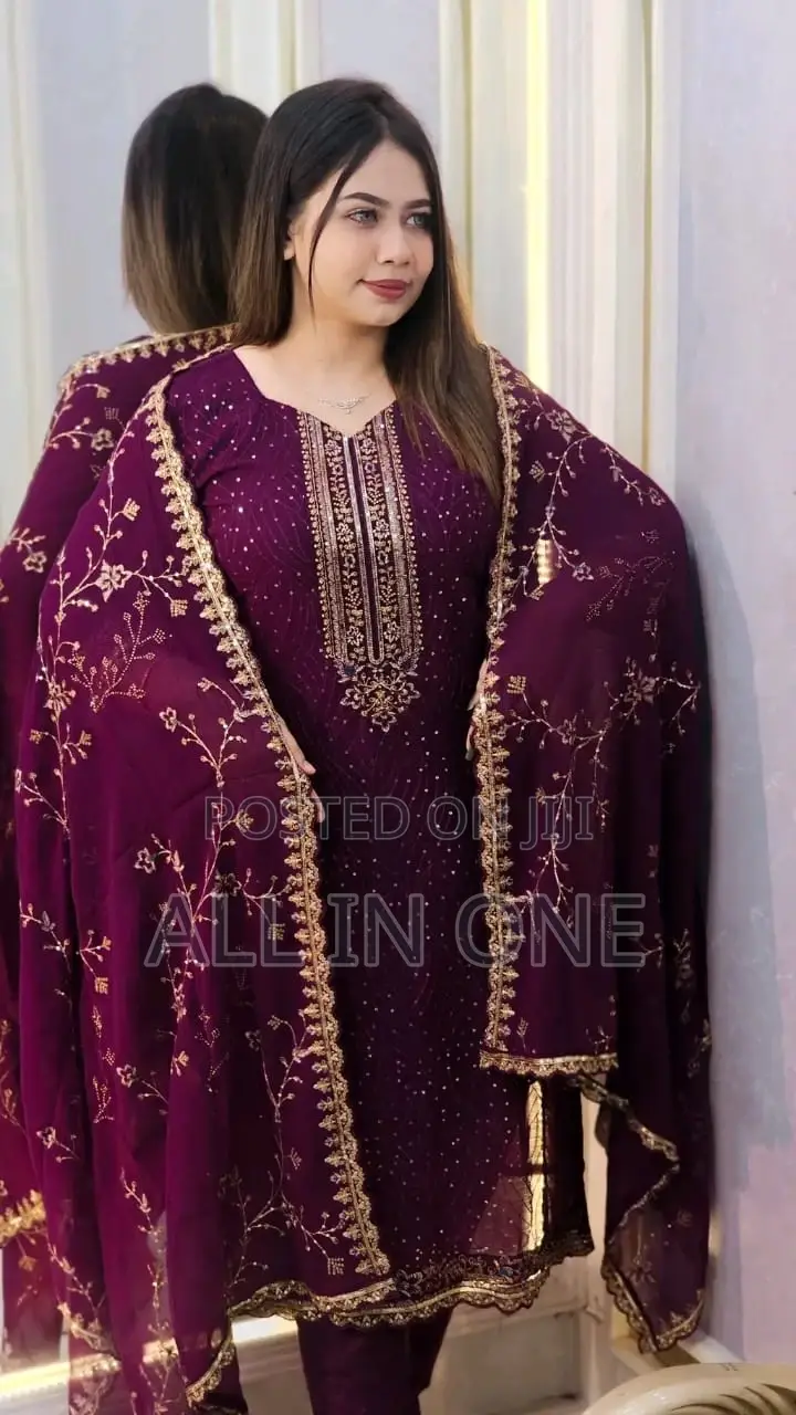 Georgette Embroidered Four-Piece Set