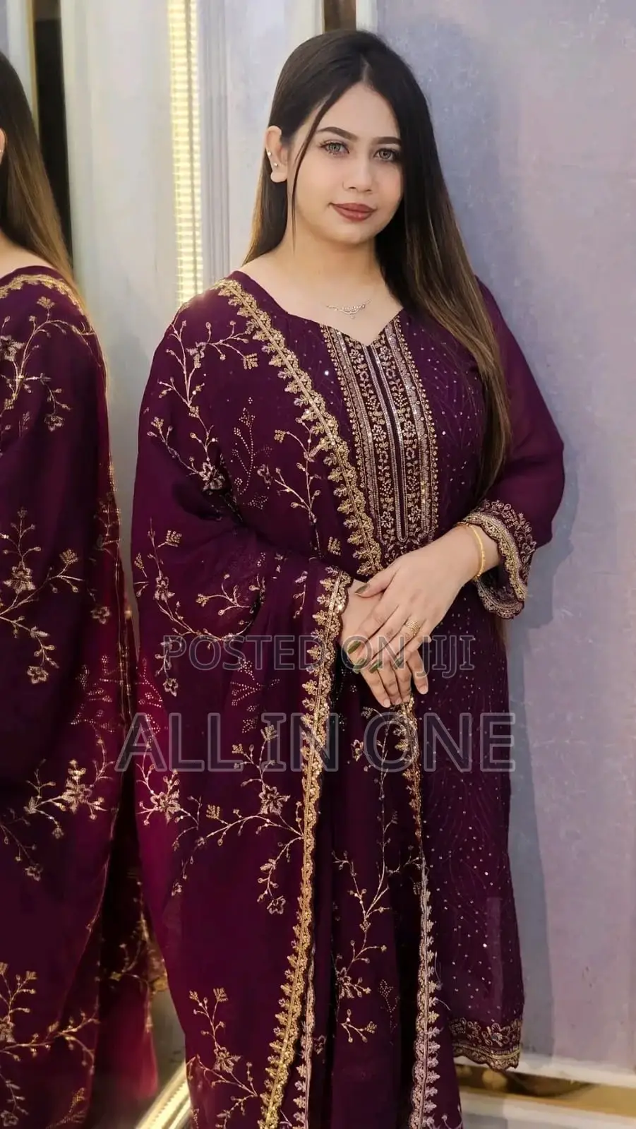 Georgette Embroidered Four-Piece Set