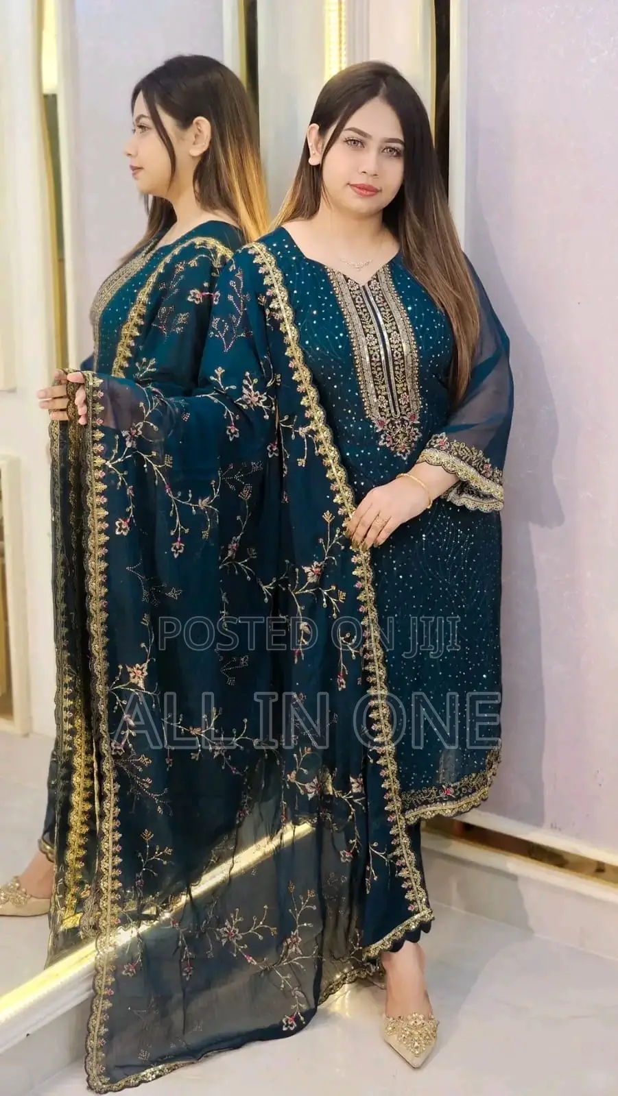 Georgette Embroidered Four-Piece Set