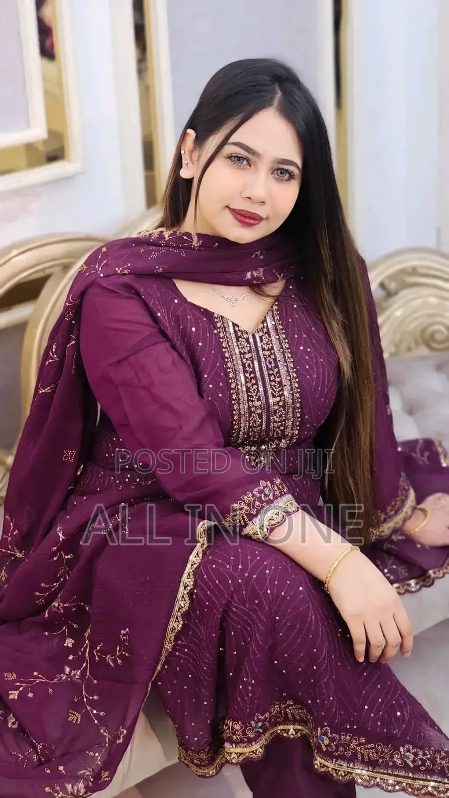 Georgette Embroidered Four-Piece Set