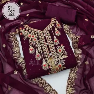 Embroidary Georjet Three Piece JHF Fgrest