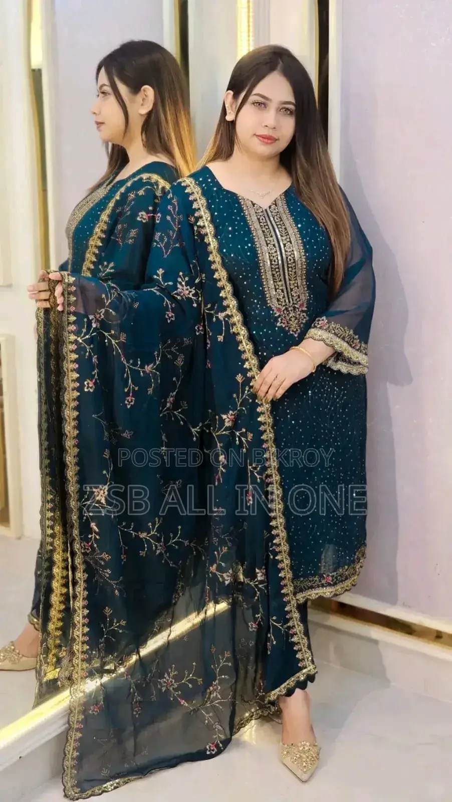 Georgette Embroidered Four-Piece Set