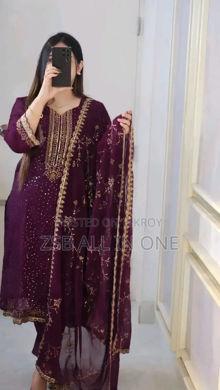 Georgette Embroidered Four-Piece Set