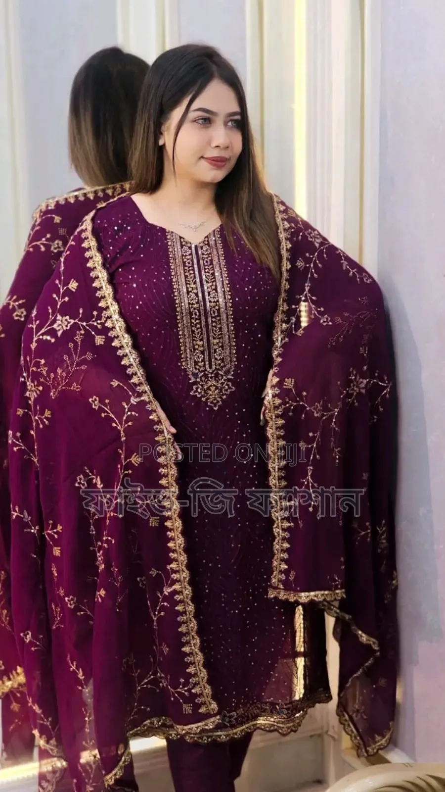 Georgette Embroidered Four-Piece Set