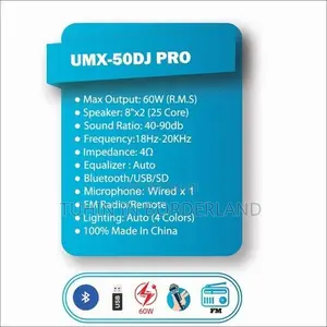 Ushamax 2.0 Multimedia Party Speaker (Umx-50dj Pro)