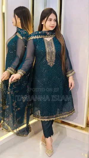 .Georgette Embroidered Four-Piece Set