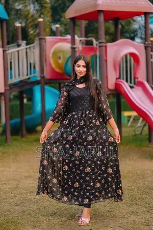 China Georgette Gown Three Piece