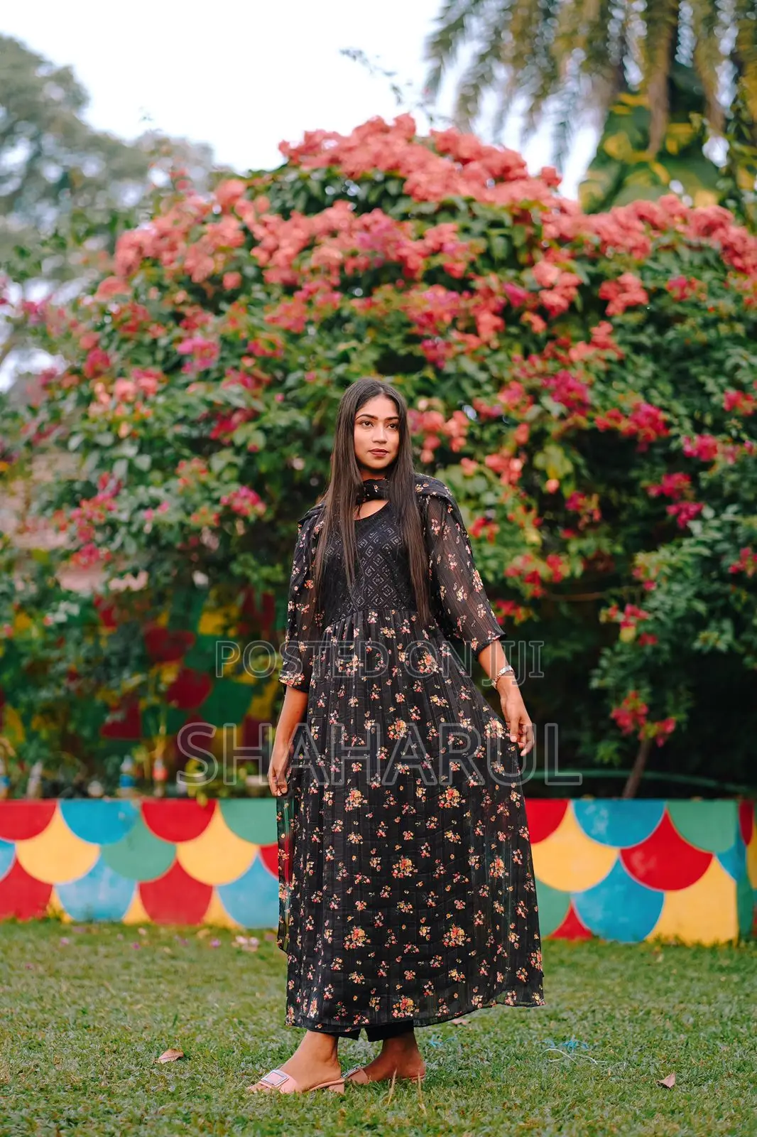 China Georgette Gown Three Piece