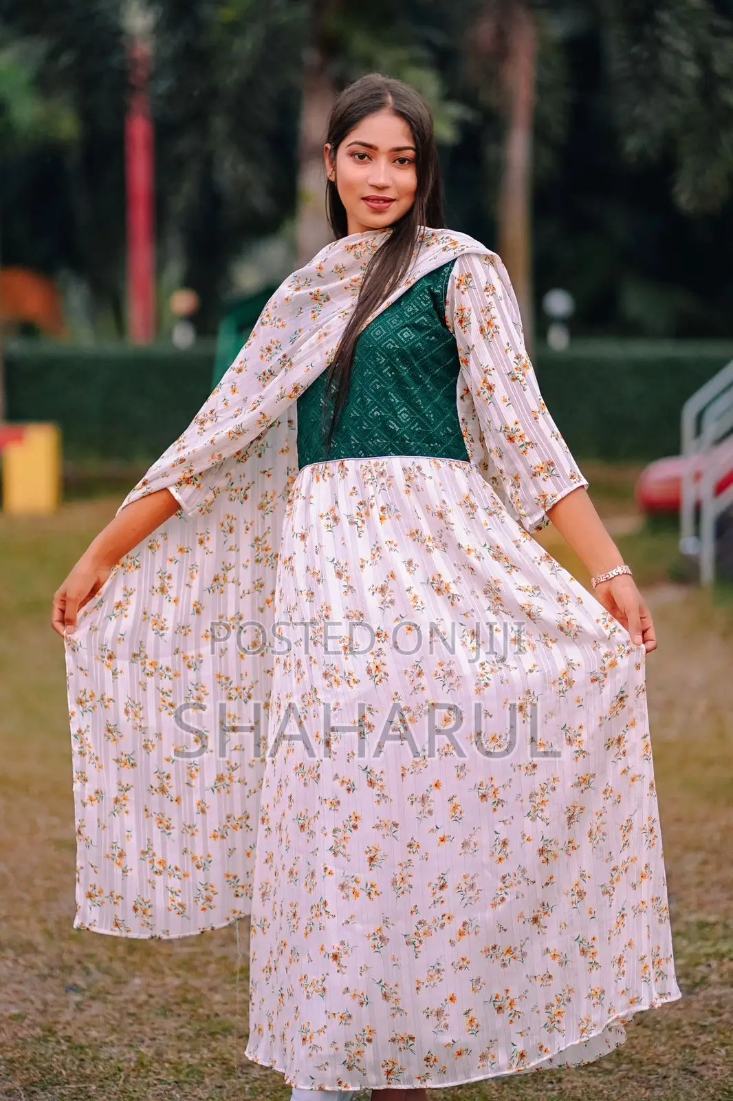 China Georgette Gown Three Piece