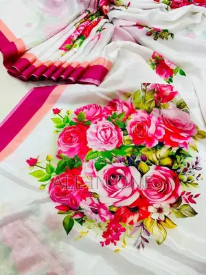 Digital Print Sharee With Blause PCS VFD Yttujht