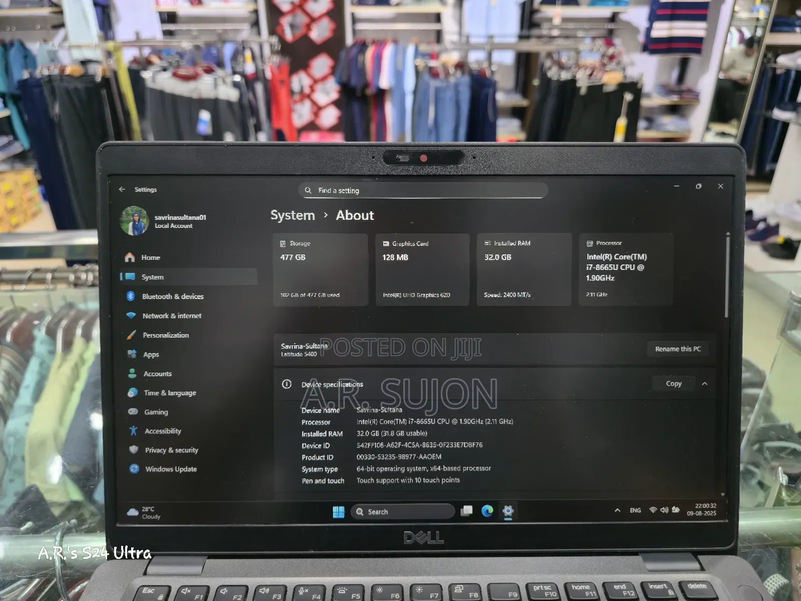 Laptop Dell Latitude 5400 32GB Intel Core I7 SSD 512GB