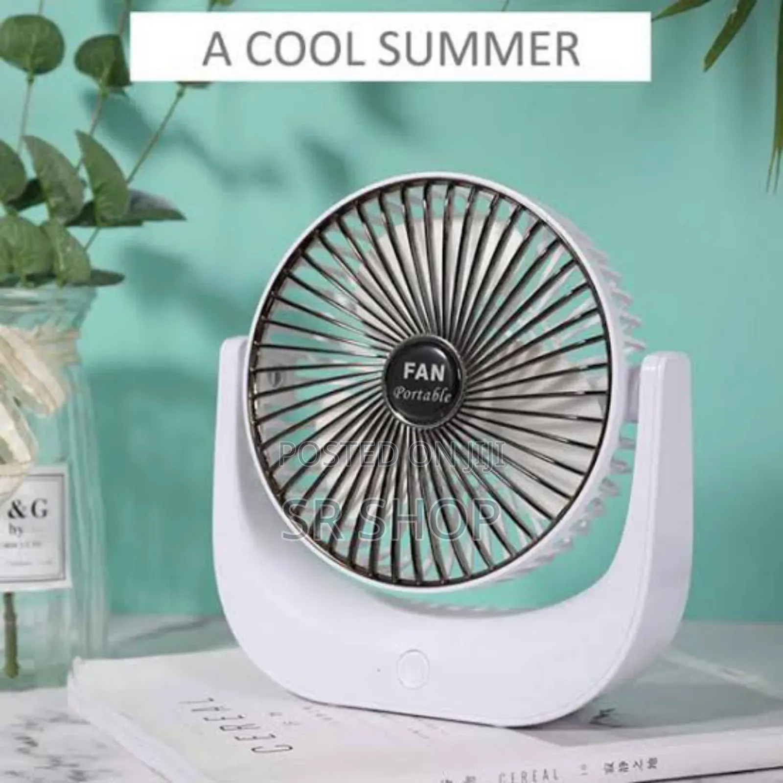 Desktop Mini Fan, Wide Angle Portable Rechargeable Desk Fan